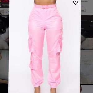 Pink Windbreaker Cargo Pants